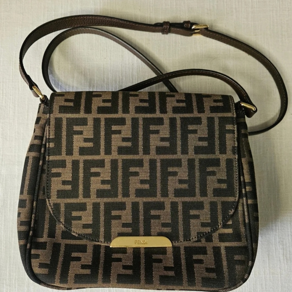 Fendi Black and Brown Crossbody Bag